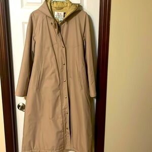 Women’s full length khaki trench coat